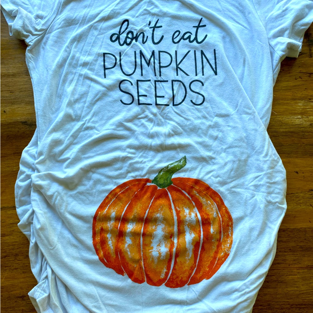 Pumpkin holiday maternity top